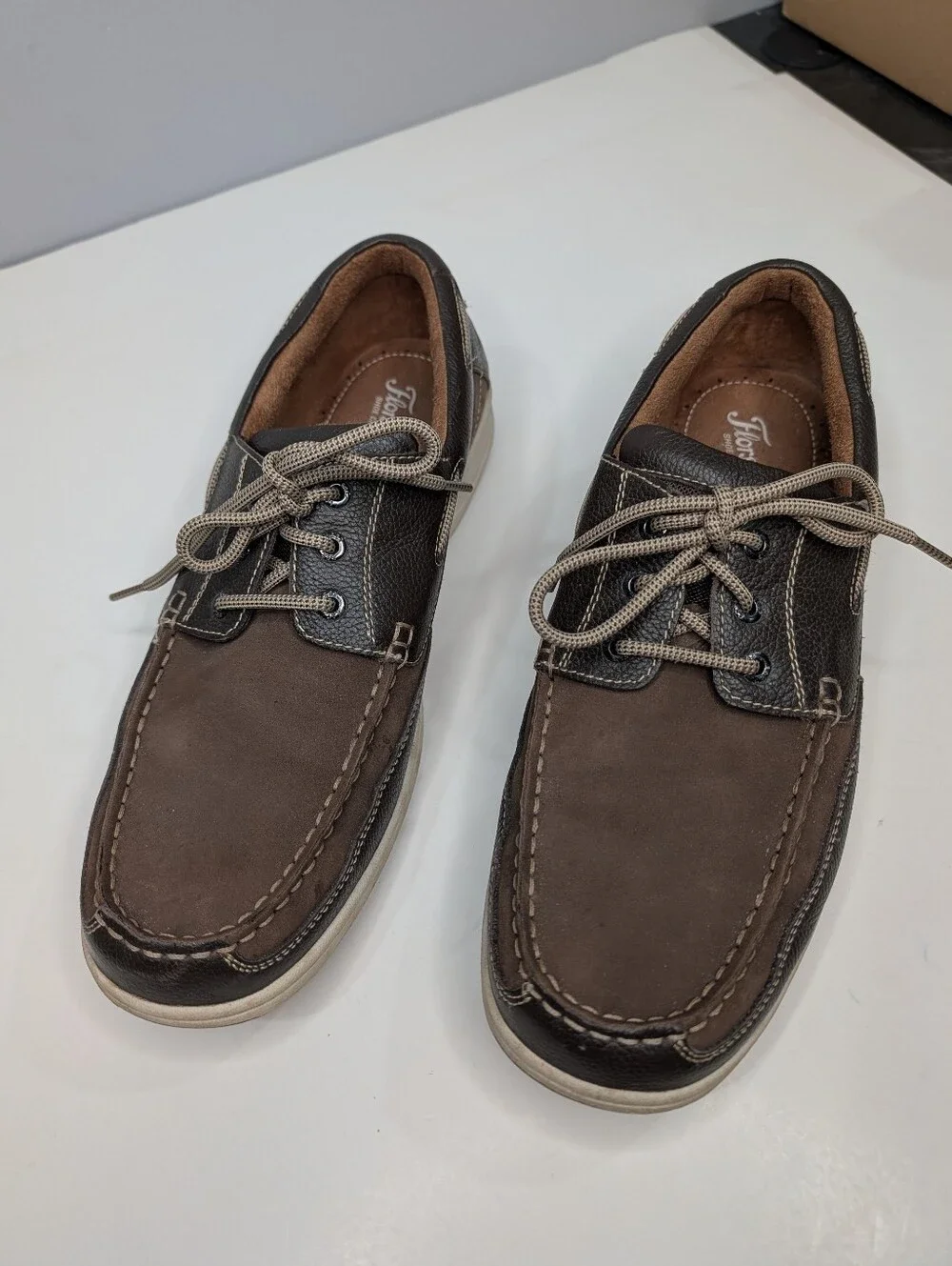 Florsheim Lakeside Oxford Boat Shoes Brown Nubick Leather Men's Size 13M
